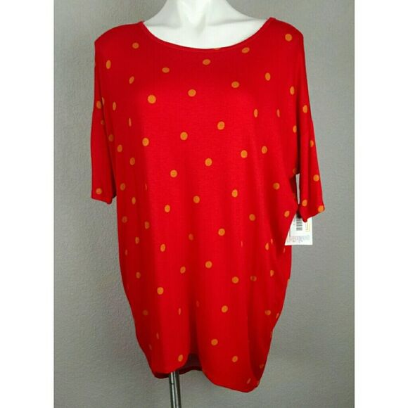 Lularoe Irma Polka Dot High low Shirt NWT Small - Picture 9 of 10